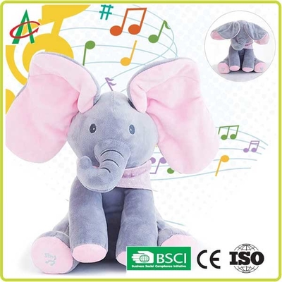 Giocattoli musicali della peluche della norma di sicurezza di CPSIA, elefante musicale del bambino di 25cm