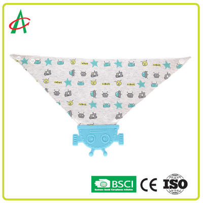 Silicio moderno 100% del cotone delle busbane francesi della bandana del bambino del CE con Teether