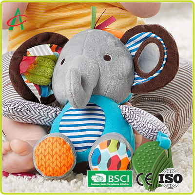 I giocattoli animali della peluche del bambino a 6 pollici, CE del giocattolo di crepitio dell'elefante hanno certificato