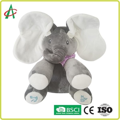 Giocattoli musicali della peluche della norma di sicurezza di CPSIA, elefante musicale del bambino di 25cm