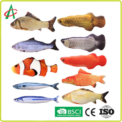 Simuli il giocattolo della peluche dell'animale domestico ISO9001, il giocattolo 30X13X5cm di masticazione del pesce