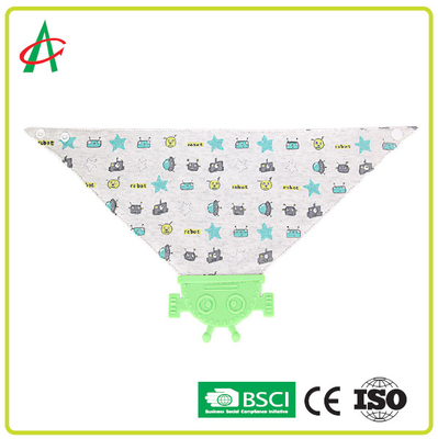 Silicio moderno 100% del cotone delle busbane francesi della bandana del bambino del CE con Teether