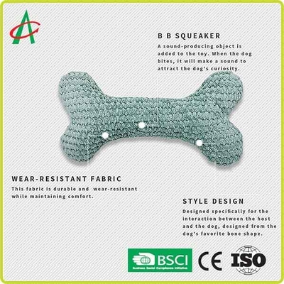 Peluche Toy Bone Shaped dell'animale domestico ISO9001 15cm*5.5cm con Squeaker