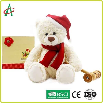 Peluche Huggable Teddy Bear With Christmas Cap di 25cm