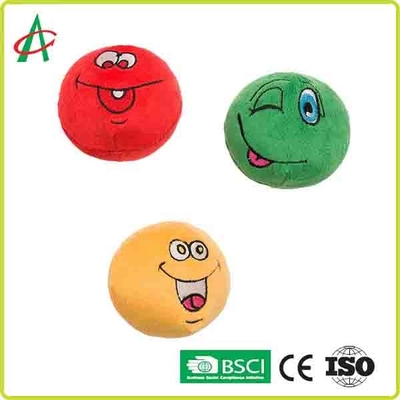 Giocattoli striduli dell'animale domestico della peluche a forma di palla su ordinazione piccoli con Emoji differente