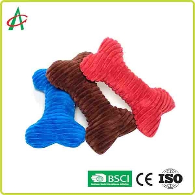 Giocattoli durevoli su ordinazione del cane della peluche dell'osso di Coloful con gli Squeakers