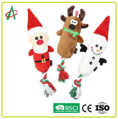 Giocattoli lavabili del cane della corda della peluche della macchina EN71 con il Natale di Squeaker
