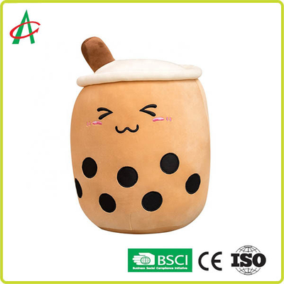Cuscino della peluche del tè della bolla dell'OEM con Emoji ricamato