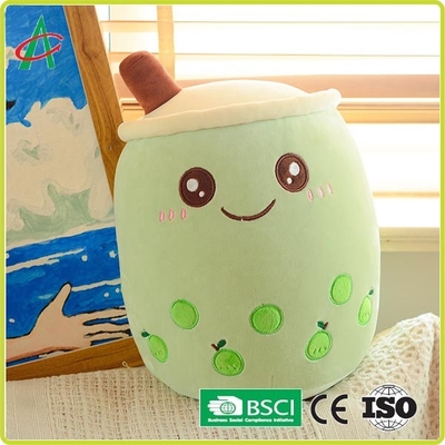Cuscino della peluche del tè della bolla dell'OEM con Emoji ricamato